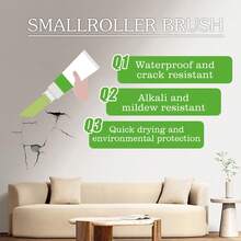 White Wall Repair Paint Roller, Graffiti Cover Wall Mold Stain Renovation Crack Filler Paint - A - View 6