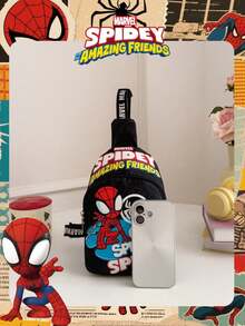 1 pièce Sac banane Marvel officiellement sous licence avec motif Spider-Man, sac de poitrine croisé décontracté pour hommes, sac de poitrine léger à sangle réglable, porte-monnaie de dessin animé, idéal pour les hommes, les garçons, les jeunes fans, les étudiants, parfait pour les trajets scolaires quotidiens, les jeux en plein air, les visites de parcs à thème, les voyages, pratique pour ranger les collations - VHF52229-S - Voir 5