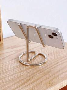 1 pieza Soporte de metal para teléfono, soporte universal para para escritorio, soporte de pie, diseño minimalista portátil, montaje de mesa estable para teléfonos inteligentes y tabletas, soporte de visualización con manos libres para oficina, cocina, estudio, estantería multifuncional, para usuarios de oficina en casa, estudiantes y profesionales - Ver 1