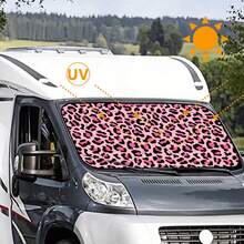 Easypie Selection 1 pieza Parasol de alta calidad para parabrisas - Diseño de estampado de leopardo de moda, aislamiento térmico, protección UV, adecuado para automóvil/autocaravana - 150*70 cm - Ver 6