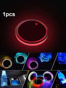 Yogle LED Cup Holder Light, 7 Color Changing, USB Charging, Waterproof Cup Mat, LED Car Interior Atmosphere Decorative Light, Car Accessories - Multicolor - View 11