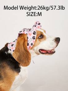 1pc Cute Polyester "Happy Dog" Windproof Sunhat, Ear-Exposed Design, Adjustable Pet Supplies For Small Dogs, Suitable For Year-Round Outdoor Wear - Multicolor - View 11