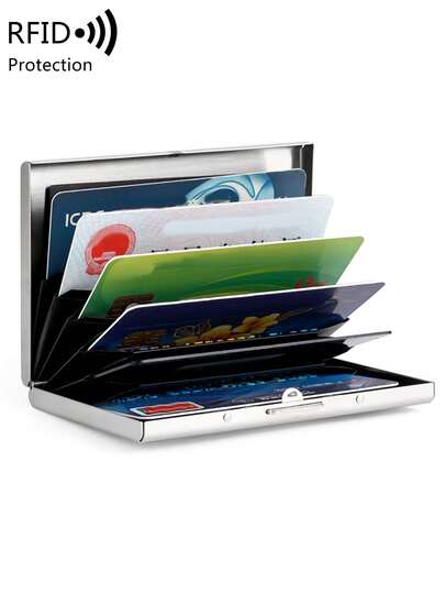 FOREVER MIYIN Minimalist Solid Color RFID Blocking Credit Card Holder,Metal Wallet Stainless Steel Credit Card Protector Case Business Card Holder For Men And Women,High Quality Mirror Card Holder,Suitable For Business Commute Work Vacation- Ideal Gift For Birthday/Teacher's Day/Anniversary/Valentine's Day