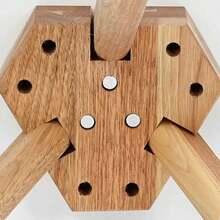 CROISSANCE Tavolino da salotto 3 pcs Marrone Legno di Noce Massello - Castano - Visualizzare 10