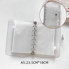 1 cái Bìa rời A5/A6, Bìa rời tối giản đa năng, Bìa 6 khoen, Bìa mềm PVC, Bìa mềm PVC có móc cài, Sổ kế hoạch PVC trong suốt, Đồ dùng cho ngày tựu trường, Thích hợp cho sổ tay, sổ kế hoạch, đồ thủ công DIY, kế hoạch tiết kiệm, Dùng cho văn phòng/trường học - Trong sáng - Xem 12