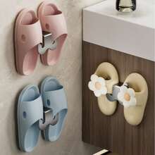 1/2pcs No Drill Wall Mounted Slipper Rack, Bathroom Hanging Shoe Storage Organizer Hook - Multicolor - View 6