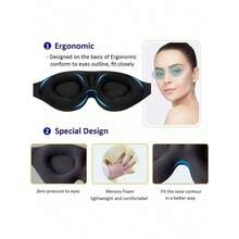 1pc 3D Sleep Mask Natural Sleeping Eye Mask Eyeshade Cover Shade Eye Patch Women Men Soft Portable Blindfold Travel Eyepatch,School,Back To School,Travel,Travel Essentials,Home Essentials,Eye Mask,Sleep Mask-Halloween,Christmas,Fall,Winter, Supplies, XRGV - 黒 - チェックする 3