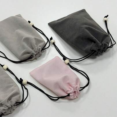 束口袋，柔软亲肤便携收纳袋，适用于数码配件、充电器、耳机、数据线、化妆品、口红、护肤品等，轻便防尘小布袋