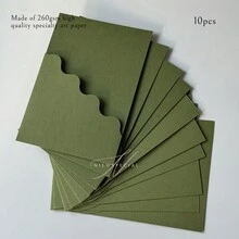 NIEWSPECIAL 10张/套婚礼邀请卡套装，适用于订婚、15周年纪念、生日、洗礼等场合，简约风格邀请函信封，5*7英寸邀请卡，DIY邀请函，可定制口袋 - 款式A - 查看 13