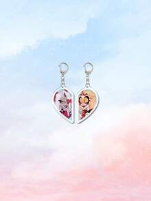 Bộ 1 móc khóa hình trái tim hoạt hình đôi bằng acrylic, dùng để trang trí ba lô/túi xách/ví, quà tặng cho bạn bè, mẹ, bố, quà tốt nghiệp và quà cho giáo viên. - Nhiều màu - Xem 4