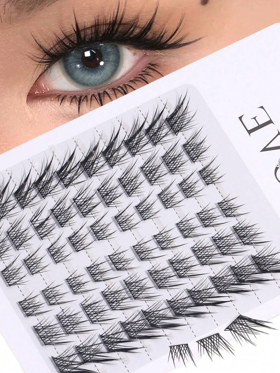 60簇假睫毛，蓬松自然，适合日常妆容、派对、节日，可拉长眼尾，放大双眼。 - 查看 1
