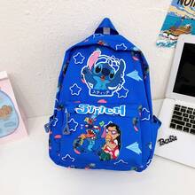 Ba lô hoạt hình Stitch dễ thương mới, túi đeo vai nhẹ, xách tay, dây đeo có thể điều chỉnh, ba lô chất lượng cao dành cho học sinh, du lịch, unisex, có túi lưới bên hông và túi khóa kéo phía trước, phù hợp cho mùa tựu trường, quà tặng học sinh, sử dụng hàng ngày. - Khâu - Xem 12