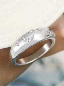 1 anillo con diseño de estrella y luna incrustado con circonita, de moda y sencillo, adecuado para uso diario y puede ser un regalo para amigos - Anillo de luna - Ver 7
