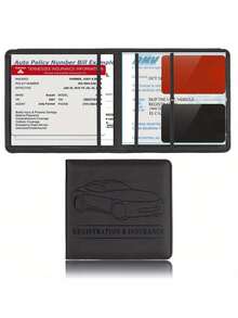 Premium PU Car Insurance Data Document Protector & Business Card Holder - Multicolor - View 5