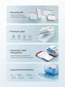 Niimbot B1 便携式热敏标签打印机，迷你口袋打印机，移动蓝牙口袋标签价格标签机 - 彩色 - 查看 4
