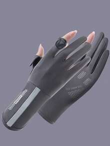 1 par de guantes de ciclismo de verano unisex - Guantes semicirculares de longitud media con dos dedos - Ver 10