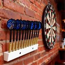 12-Dart Holder Wall Mount Dart Rack, Includes Screws, Suitable For Steel & Soft Tip Darts, Indoor & Outdoor Use For Living Room, Bedroom, Study, Bar, Dart Storage Organizer, Great Gift For Halloween & Christmas, Space-Saving Design - Multicolor - View 8