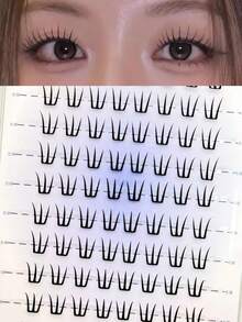 80pcs Self-Adhesive C-Curl Natural False Eyelashes, Suitable For Daily Wear And Special Occasions, Ideal For Beginners DIY, Damage-Free And Easy To Apply, Long-Lasting And Comfortable For Party, Photography, Stage, Soft Texture - C - View 5