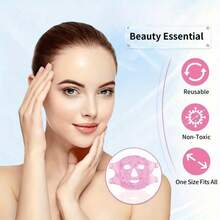 Reusable Gel Ice Pack Face Mask Cold And Hot Pack Cool Down Compress Mask - Recycle Physical Ice Compress Massage Pillow Gel - Pink-1Pc - View 3