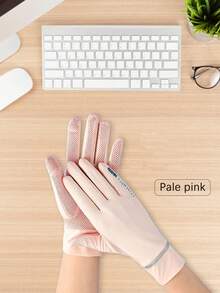 1 đôi găng tay nữ không ngón, nhẹ, chống tia UV, chất liệu lưới thoáng khí, thích hợp cho lái xe và sử dụng màn hình cảm ứng, mùa xuân/hè. - A - Xem 16