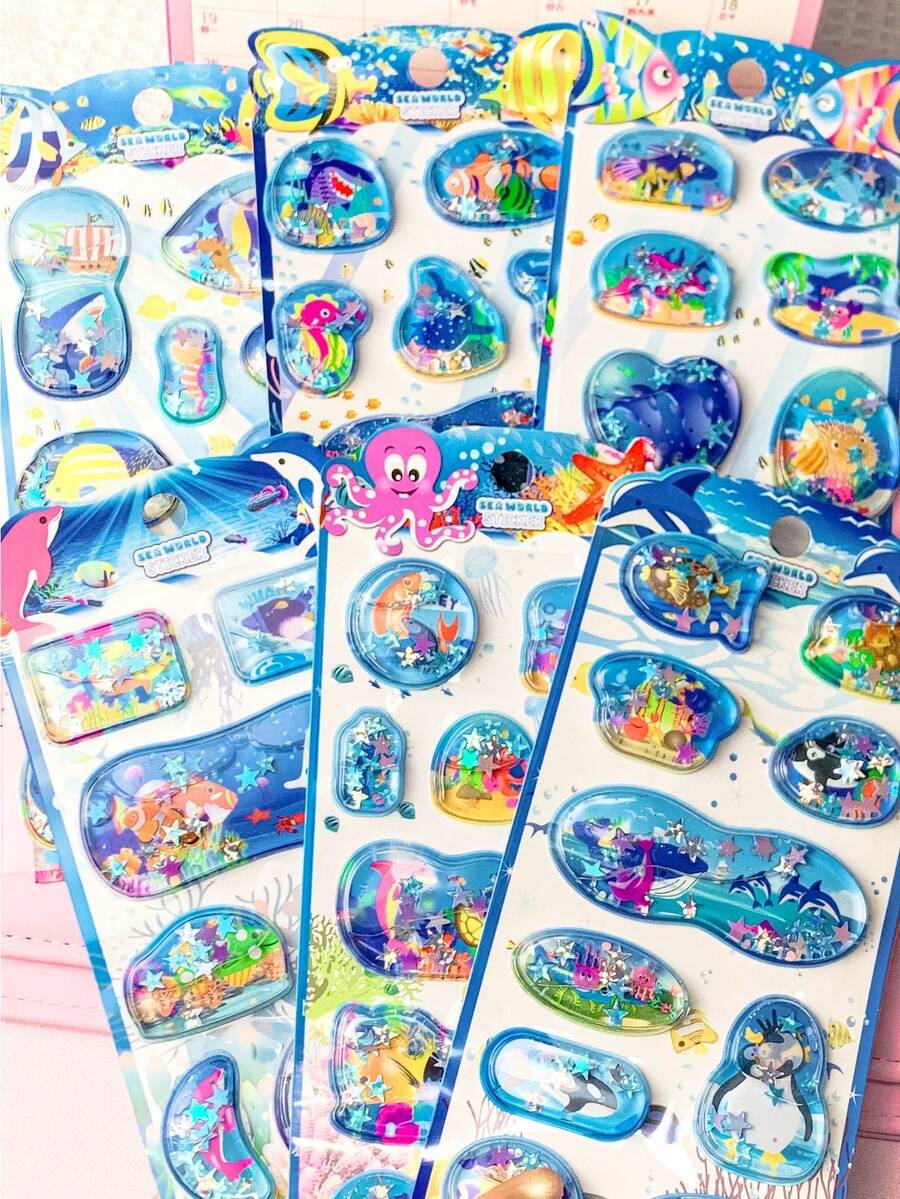 3D立体闪亮泡泡贴纸 | 适用于手机/小熊/水杯/相机派对,Guka Handbooks 的甜蜜酷炫魔法。用可爱的卡通贴纸瞬间点亮你的小世界。 - 彩色 - 查看 1