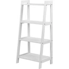 White Display Stand Bookcase Storage Unit 4 Tier Ladder Shelf For Bathroom - Multicolor - View 6