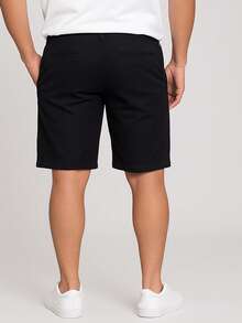 Kit Of 3 Men's Tailored Bermuda Shorts, Basic Twill, Premium Slim Fit, Dressy, Chino Style - 黑色/米色/卡其色 - 查看 6