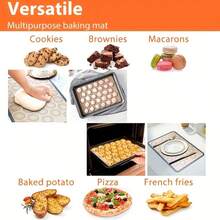 1/2pcs Macaron Silicone Baking Mat - Non-Stick Silicone Macaron Baking Mat/Pastry Cookie Liner, Reusable, Perfect Baking Set For Macarons, Pastries, Cakes And Breads - Multicolor - View 4