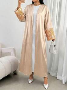 女士花卉提花落肩优雅长袍 - 彩色 - 查看 4