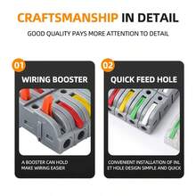 18pcs Press-Type Quick Wire Terminal Block (28-12 AWG), Tool-Free 1-In-1 Terminal Block, Terminal Block, Renovation & DIY Projects, Back To School - One In and One Out - View 4