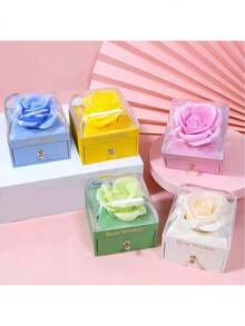 Hộp quà hoa hồng 1 chiếc, hộp quà hoa vĩnh cửu, hộp quà Valentine, hộp quà trang sức, quà tặng ngày Valentine, quà Giáng sinh, quà Valentine cho các cặp đôi, quà cưới. - Nhiều màu - Xem 4