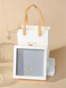 1 chiếc vòng cổ mặt dây chuyền Zirconia 6 chấu thanh lịch dành cho phụ nữ, đi kèm hộp quà tặng tinh tế (Lớp lót xốp màu đen hoặc xám ngẫu nhiên) - Vàng - Xem 5