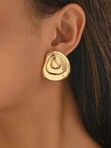 1 Pair 2026 New Fashionable Zinc Alloy Gold-Plated Chunky Jewelry Earrings With Various Marine Life Elements Such As Starfish, Scallop, Rhinestone Shell, Conch, Geometric Clam Shell, Crab With Rhinestone, Starfish With Rhinestone, New Orange Starfish, New Green Starfish, Faux Pearl And Rhinestone Starfish Design, Suitable For Party And Daily Wear, Designed For Elegant And Charming Women - Gold - View 2
