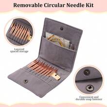 Detachable Needle Circular System With Interchangeable Needles, 13-Piece Gold Crafting Kit Includes Various Sizes (15.9", 26.3", 31.5", 35.4") And Storage Bag, 3-10mm Circular Needle Set - C-Multicolor Set - View 5