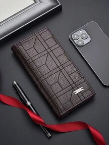 SHABILI New Large Capacity Multi-Card Slot Wallet, Functional Long Wallet For Men Wallet Purse Wallet Travel Essential Summer For Women Cute Wallet Checkered - Coffee Brown - View 6