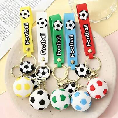 Football Shaped Keychain, Casual Sports Bag Accessory - Suitable As A Gift For Nephews, Sons Or Classmates, World Cup Souvenir, Club And Football Fan School Car Accessories, Cute Goth Y2K Style