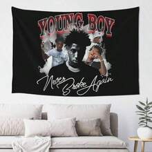 ❤️Youngboy Never Broke Again Rap Poster Tapestry - Youngboy NBG - Bold Red Lettering & Realistic Artist Photos - Black Background Music Wall Decor - Fabric Hanging Poster For Bedroom Living Room Party Decoration - Hip-Hop Fan Gift For Birthday Christmas Halloween Festival Valentine's Day Music Festival - No Electricity Needed Highquality Print Faderesistant Material,Room Decor,Tapestry,Flags,Tapestry For Bedroom,Living Room Deccor,Wall Deocr,Tapestry, Wall Tapestry, Wall Hanging, Boho Tapestry, Wall Decor, Wall Art, Bohemian Tapestry, Mandala Tapestry, Floral Tapestry, Vintage Tapestry, Bedroom Tapestry, Living Room Tapestry, Aesthetic Tapestry, Rustic Tapestry, Farmhouse Tapestry, Nature Tapestry, Fabric Wall Hanging - 1PC - Xem 2