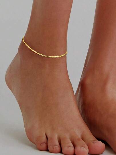 1条S925纯银肖邦式狐狸尾巴脚链，简约风格，女士脚链，送给女友、母亲、姐妹的最佳礼物，沙滩装