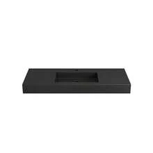 Stone Resin Solid Surface Bathroom Vanity Basin Sink - Matte Black + Solid Surface1 - View 2