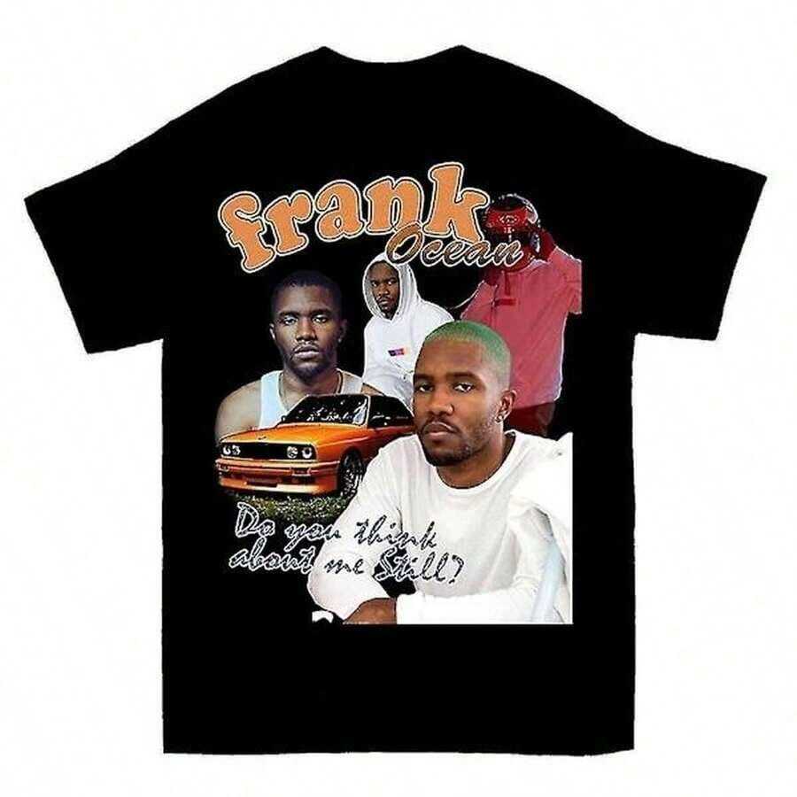 Frank OceanS Blond Pink Shirt Rap Tee Gift For Fans Rap Music Y2K Cotton Oversized Streetwear Shirt Rap Tee Concert Merch Blonds Album Cover Graphic T-Shirt COTTON New Arrival Anime Clothes T Shirts For Men,Men And Women T-Shirt With Printed Graphic - 黑色7 - 查看 1
