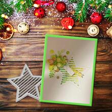 Creative Star Dies, DIY Scrapbooking Album And Embossing Stencil, Greeting Card Making Tool, Card Paper Cutting Crafts ,Gift Card Making Template Die Cuts. - Silver - View 3