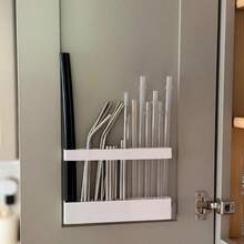 Customizable Height Straw Holder - Installed Inside Cabinet Door To Save Space, Convenient To Use - 1 - View 2