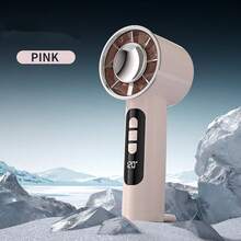 1 pieza Ventilador de mano recargable, batería de 1200mAh, 120 niveles de velocidad del viento, portátil y plegable, ventilador para fijar el maquillaje - Soporte de Mano - Ver 14