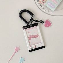 1pc Stretchy Cord Heart Shaped Card Holder, 3-Inch Small Card Display Case For Student ID, Gift Card - Card Sleeve - View 8
