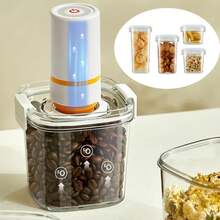 Plastic Vacuum Sealed Tank, Electric Vacuum Container For Coffee, Kitchen, Food, Grains, Candy Storage Box, Fresh Keeping Container XK69 - Khaki - View 2