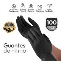 Guantes de Nitrilo 500 Piezas Sin Polvo Libre de Latex | Calidad Resistente Azul - Negro 500 piezas - Ver 6