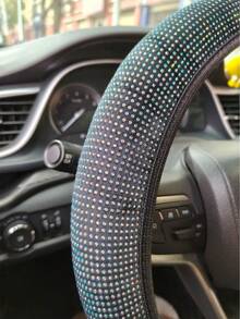 Women's Full Diamond Light Luxury Steering Wheel Cover, 15 Inch Car Steering Wheel Protective Cover, Four Seasons General Fashion Exquisite, Anti Slip, Anti Sweat, Wear Resistant Flash Diamond Luxury Shining Point Diamond Anti Slip Steering Car Wheel Cover - Diamond-encrusted Steering Wheel Cover - View 8