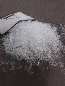 2000/100个一次性弹性时尚发带，女士适用，弹性发圈不会损伤马尾辫 - 白色 - 查看 1