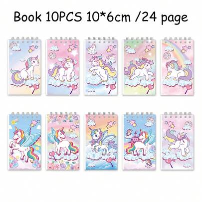 5/6/8/10/12pcs Cartoon Pocket Notebooks, Memo Pads, Diaries, Planners, Weekly Planners, Cartoon Stationery For Students And Office Use, Back To School Gifts