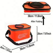 [Fishing Bucket & Tank] EVA Collapsible Outdoor Fishing Bucket, And Durable Fishing Container, Fish Box, Live Fish Tank, Fishing Gear Supplies - Orange - View 9